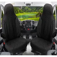 BREMER SITZBEZÜGE Premium Camper stoelhoezen voor Clever Vans WPL404 in Zwart (2 losse stoelen)