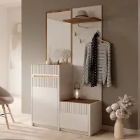 Meubella - Orenzo - Kapstok - Beige - 108x42x196 cm