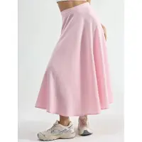 Busem Hoge Taille Textuur A-Lijn Maxi Rok