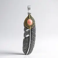 Cavill - Zilveren Hanger - 925 Sterling Zilver - Rhodochrosiet Ovaal Cabochon 0.94 ct - Boho Veer Design - Dames Sieraden 53x15 mm