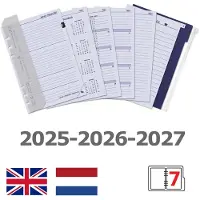 Kalpa 1016-05 hervulbare A5 Ringband Agenda slangenprint bruin 1 week per 2 paginas 2026-2027-2028