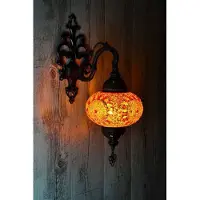 Halay Turkse wandlamp - handgemaakt mozaïek - 1 stuk - rood oranje decoratie met warme sfeer