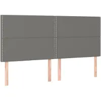 vidaXL Hoofdbord donkergrijs 200x5x118/128 cm Stof