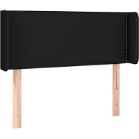 vidaXL Hoofdbord met randen 103x16x78/88 cm stof zwart