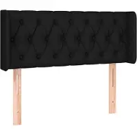 vidaXL Hoofdbord met randen 93x16x78/88 cm stof zwart