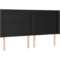 vidaXL Hoofdbord met randen 203x16x118/128 cm kunstleer zwart