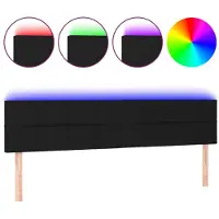 vidaXL Hoofdbord LED 180x5x78/88 cm stof zwart
