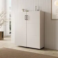 Meubella - Inverly - Schoenenkast - Beige - 92x33x113 cm