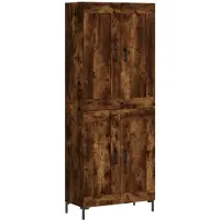 vidaXL Hoge kast 69,5x34x180 cm bewerkt hout gerookt eikenkleurig