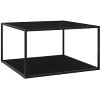 vidaXL Salontafel met zwart glas 90x90x50 cm zwart