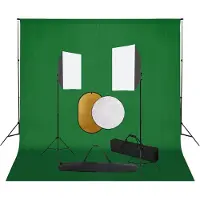 vidaXL Fotostudioset met softboxlampen, achtergrond en reflector