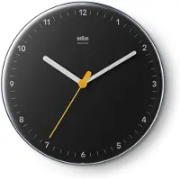 Braun BC26B-DCF, Wandklok, Radiogestuurde klok, Rond, Zwart, Klassiek, Analoog