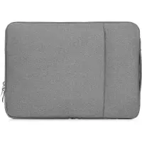 Mobigear Laptophoes geschikt voor Laptop | Denim Zipper Sleeve (max 21 cm x 30 cm) Laptop hoes - Grijs