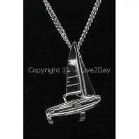 MOOYE ® - Collectie Zilveren Zeilboot met kajuit ketting hanger - 2