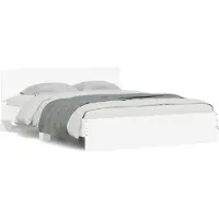 vidaXL Bedframe met hoofdeinde wit 140x200 cm