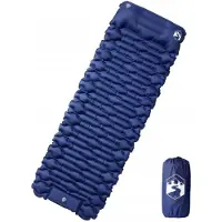 vidaXL Kampeermatras met kussen zelfopblazend 1-persoons marineblauw