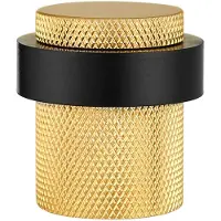 Intergriff Deurstopper voor vloermontage geribbeld 30x40mm mat goud PVD gecoat