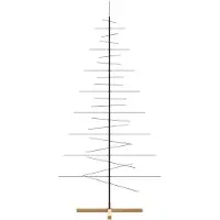 vidaXL Kerstdecoratie kerstboom met houten basis 210 cm metaal zwart