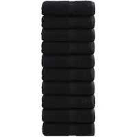 vidaXL Premium washandjes SOLUND 10 stuks zwart 30x30 cm 600 g/m²