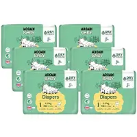Moomin Baby Eco Wegwerpluiers - Maat 1 - 150 Stuks – 2-5 kg – Hypoallergeen – Gevoelige Huid – Parfumvrij
