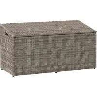 vidaXL Tuinbox 110x50x58 cm poly rattan grijs