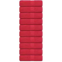 vidaXL Gastendoekjes FROGN 10 st 30x50 cm 360 g/m² rood
