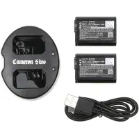 123accu 2 stuks Sony NP-FW50 accu's en USB dubbellader (7.4V, 1080 mAh,huismerk)