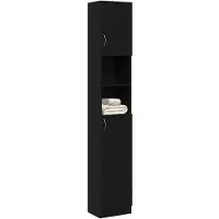 vidaXL Badkamerkast 32x25,5x190 cm spaanplaat zwart eikenkleurig
