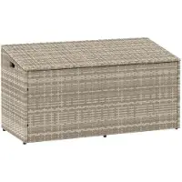 vidaXL Tuinbox 110x50x58 cm poly rattan lichtgrijs