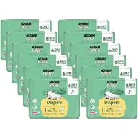 Moomin Baby Eco Wegwerpluiers - 300 Stuks - Maat 1 - 2 t/m 5 kg – Hypoallergeen – Gevoelige Huid – Parfumvrij - MaandBox