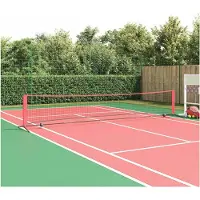 vidaXL Tennisnet Zwart en Rood 494,5 x 90 x 87 cm Polyester