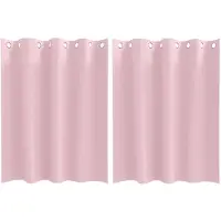 vidaXL Blackout Gordijnen met Ringen 2 st Babyroze 140 x 140 cm