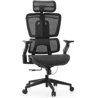 Hjh OFFICE Bureaustoel / directiestoel ERGO U2 PRO3 Zitting gaas / rugleuning gaas zwart