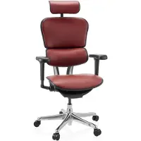Hjh OFFICE Bureaustoel / directiestoel ERGOHUMAN ULTRA L GEN2 leer bordeauxrood