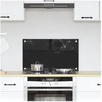 vidaXL Keukenachterwand Zwart 70 x 40 cm gehard glas