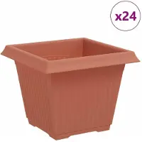 vidaXL - Vierkante - Bloempot - 24 - st - Baksteenrood - 20 - x - 20 - x - 16 - cm - Kunststof