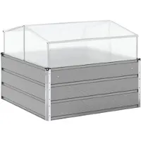 vidaXL Plantenbak Lichtgrijs 100 x 100 x 77 cm Gegalvaniseerd staal