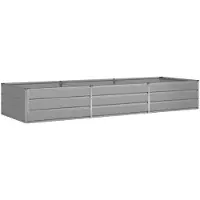vidaXL Plantenbak Lichtgrijs 290 x 100 x 45 cm Gegalvaniseerd staal