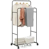vidaXL Kledingrek Zwart 80 x 53 x 156 cm