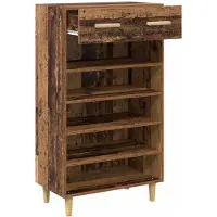 vidaXL Schoenenkast 60 x 35 x 105 cm Bewerkt hout Oud hout