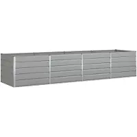 vidaXL Plantenbak Lichtgrijs 385 x 100 x 75 cm Gegalvaniseerd staal