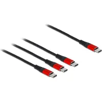 DeLOCK USB Charging Cable 3 in 1 USB Type-C to 3 x USB Type-C 30 cm black / red