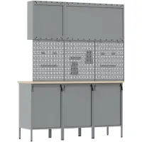 vidaXL Werkbank met laden, 8 stuks, zwart, voor ingenieurs, van hout en staal