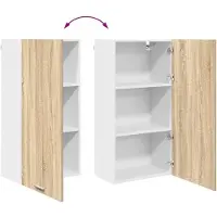 vidaXL Hangkast Sonoma Eik en Wit 50 x 31 x 100 cm Bewerkt hout