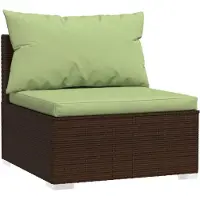 vidaXL 7-delige Loungeset met kussens poly rattan bruin