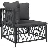 vidaXL 6-delige Loungeset met kussens staal antracietkleurig