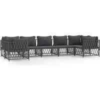 vidaXL 7-delige Loungeset met kussens staal antracietkleurig