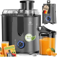 Kesser Slowjuicer - Sapcentrifuge voor Fruit en Groenten 1100W Sap Juicer met 2000ml Pulpcontainer en 1000ml sapreservoir
