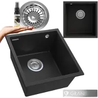 Granitan Zwarte Granieten Spoelbak Mini45 met Sifon