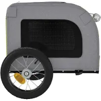 vidaXL Hondenfietstrailer oxford stof en ijzer groen en grijs